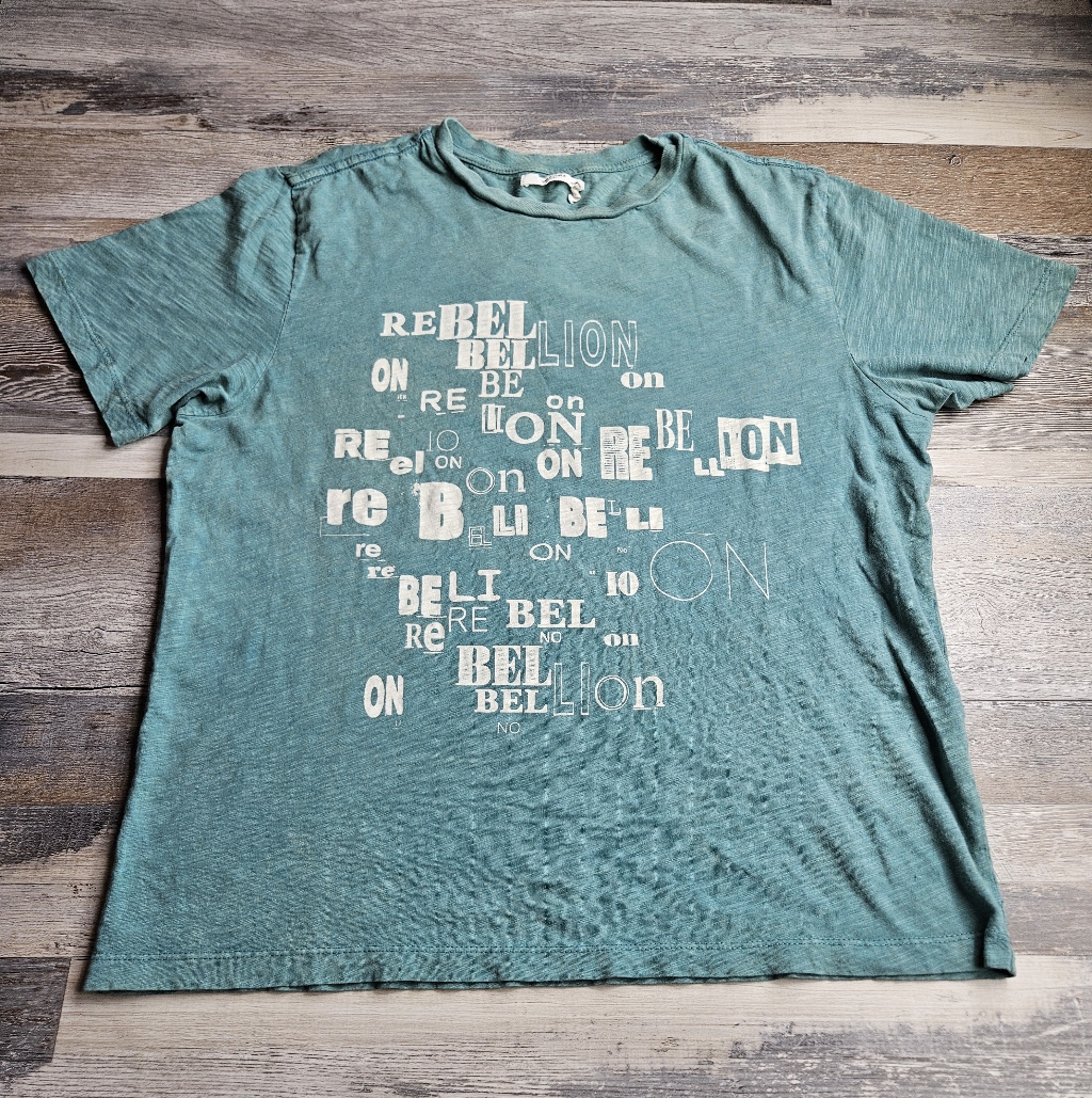 Isabel Marant Etoile Rebellion Tshirt Women's Large Green Blue Color